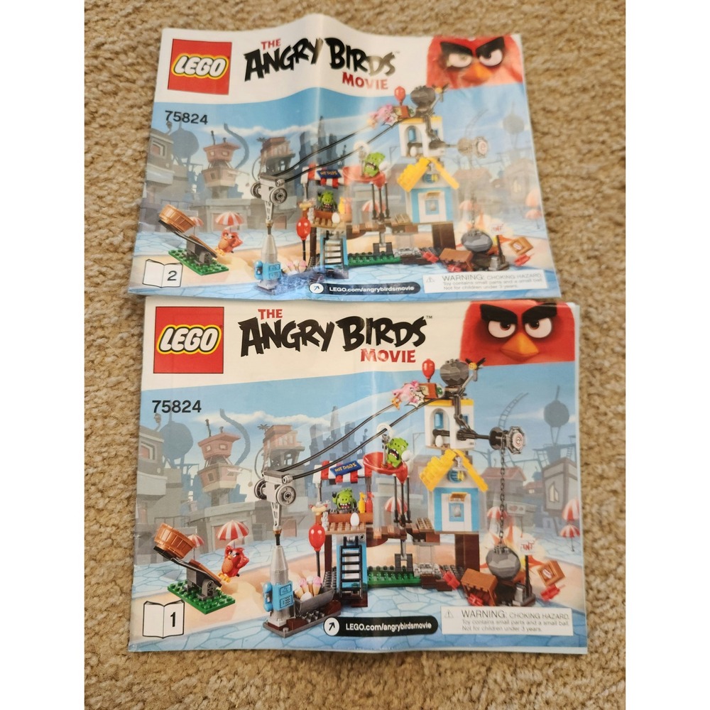 LEGO Angry Birds Movie 75824 Pig City Teardown Instruction Manuals Book 1 & 2